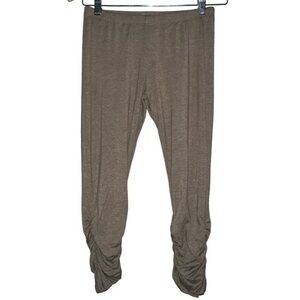 LaRok Vintage Women’s Size S Heathered Tan Beige Super Soft Ruched Calf Leggings